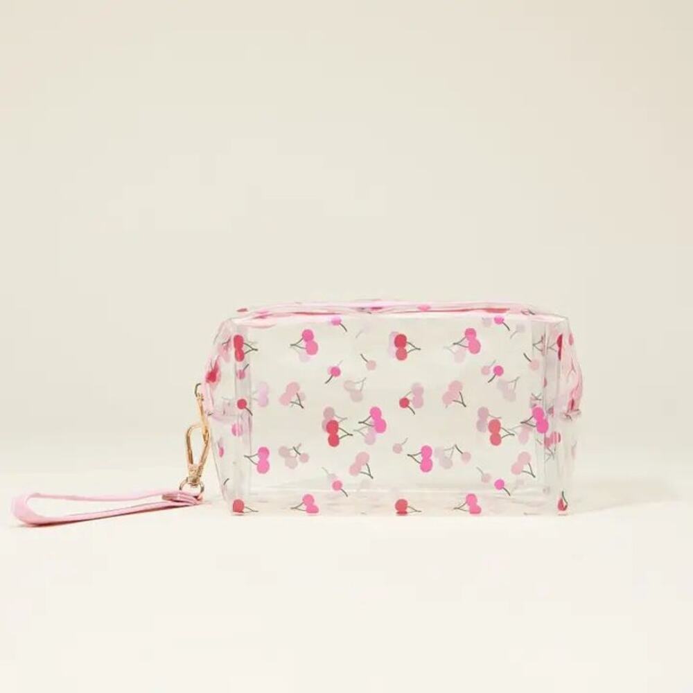 Stone & Stitch Clear Cherries Cosmetic Bags